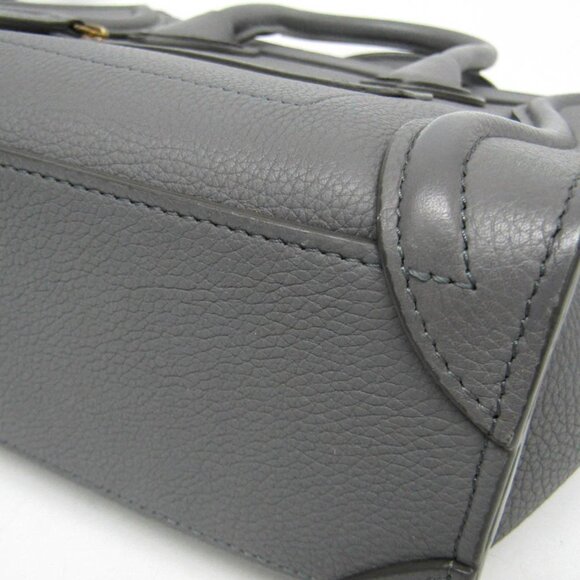 CELINE Gray Leather Shoulder Bag - Picture 7 of 16